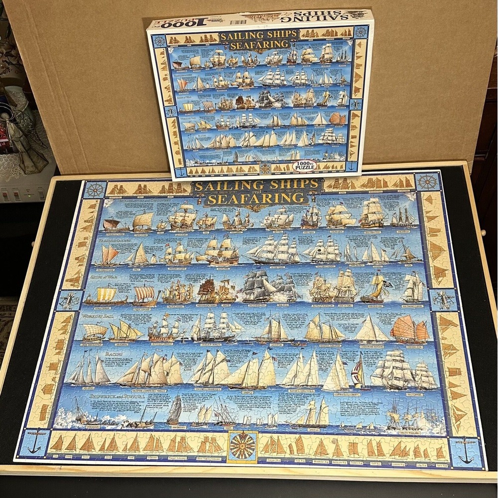 WHITE MOUNTAIN Puzzles "Sailing Ships and Seafaring", COMPLETE 1000 PC 2003 - Picture 2 of 6